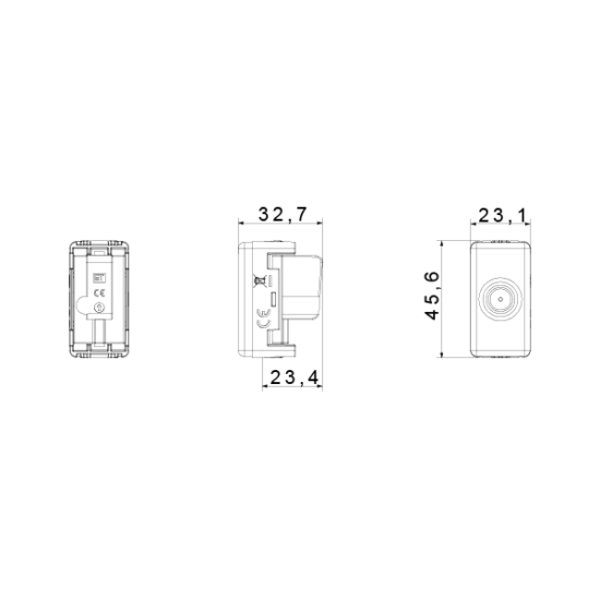 Presa antenna tv muro 1 posto - gw20381 - gewiss presa antenna tv muro